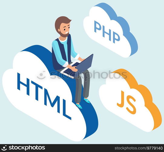 Engineering, program development, software programming concept for web page. Project engineer for website creation with PHP, HTML, Js. Writing program code, coding, encoding data using laptop. Project engineer for website creation. Program development, software programming, encoding