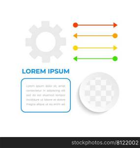 Engineering systems infographic chart design element set. Abstract vector symbols for infochart with blank copy spaces. Editable instructional graphics kit. Arial-Bold, Regular fonts used. Engineering systems infographic chart design element set