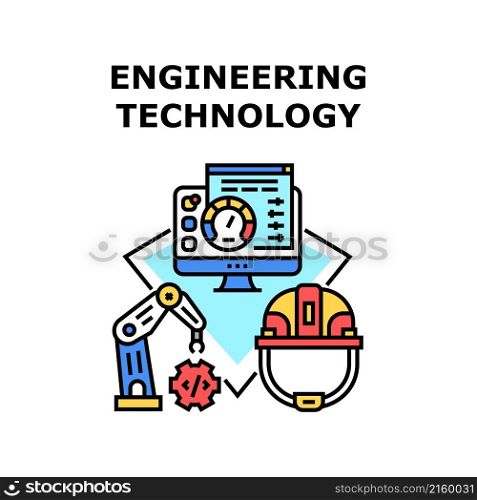 Engineering Technology tech network. modern computer system. web energy vector concept color illustration. Engineering Technology icon vector illustration