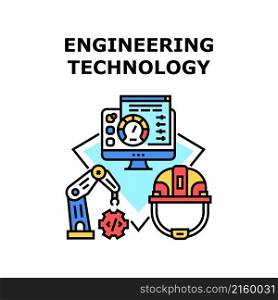 Engineering Technology tech network. modern computer system. web energy vector concept color illustration. Engineering Technology icon vector illustration