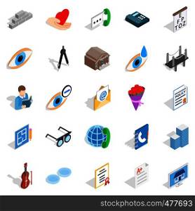 Engineers icons set. Isometric set of 25 engineers vector icons for web isolated on white background. Engineers icons set, isometric style