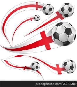 englad flag set with soccer ball
