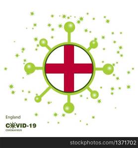 England Coronavius Flag Awareness Background. Stay home, Stay Healthy. Take care of your own health. Pray for Country