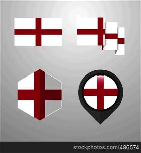 England flag design set vector