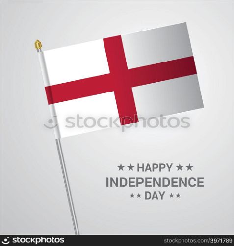 England Independence day typographic design with flag vector
