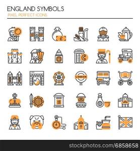 England Symbols , Thin Line and Pixel Perfect Icons