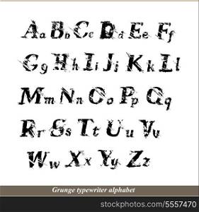 English alphabet - grunge typewritter letters