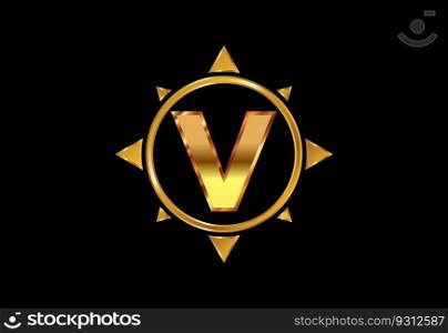 English alphabet in a compass. Compass logo sign symbol. Vector logo design