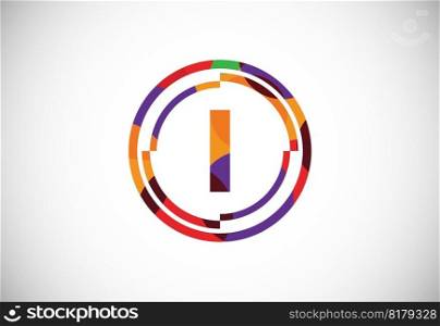 English alphabet with circle frames low poly art style. vector illustration