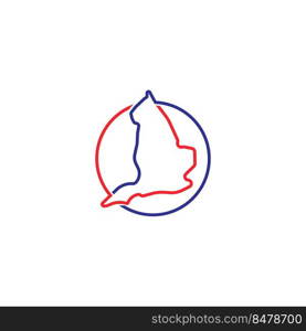 english country map logo illustration design