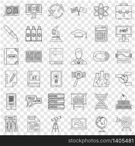 English icons set. Outline style of 36 english vector icons for web for any design. English icons set, outline style