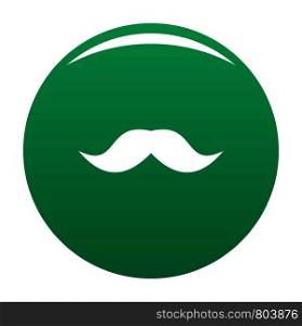 English mustache icon. Simple illustration of english mustache vector icon for any design green. English mustache icon vector green