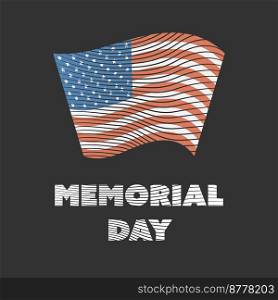 Engraved color Memorial day badge on a black background. Memorial day badge