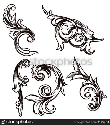 engraved floral elements