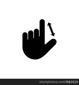 Enlarge Gesture, Hand Zoom. Flat Vector Icon illustration. Simple black symbol on white background. Enlarge Gesture, Hand Zoom sign design template for web and mobile UI element. Enlarge Gesture, Hand Zoom Vector Icon