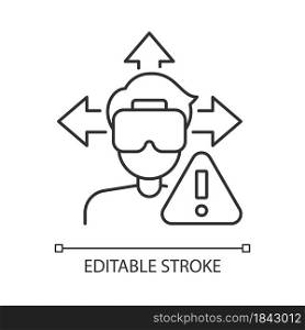 Ensure space around you linear manual label icon. Thin line customizable illustration. Contour symbol. Vector isolated outline drawing for product use instructions. Editable stroke. Ensure space around you linear manual label icon