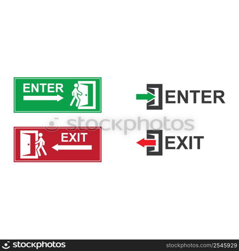 Enter and exit icon vector flat design
