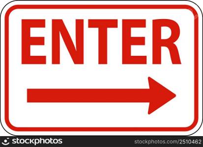 Enter Right Arrow Sign On White Background