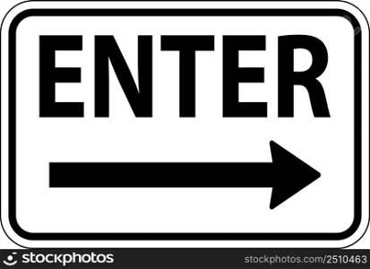 Enter Right Arrow Sign On White Background