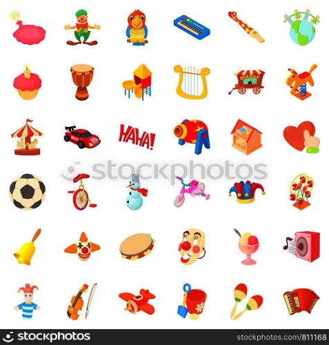 Entertainment cons set. Cartoon style of 36 entertainment vector icons for web isolated on white background. Entertainment icons set, cartoon style