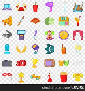 Entertainment cons set. Cartoon style of 36 entertainment vector icons for web for any design. Entertainment icons set, cartoon style