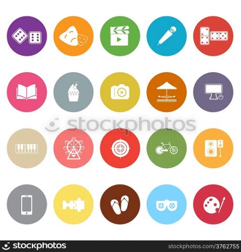 Entertainment flat icons on white background, stock vector