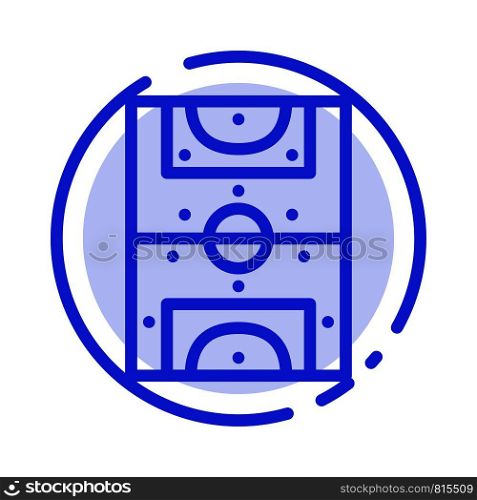 Entertainment, Game, Football, Field Blue Dotted Line Line Icon