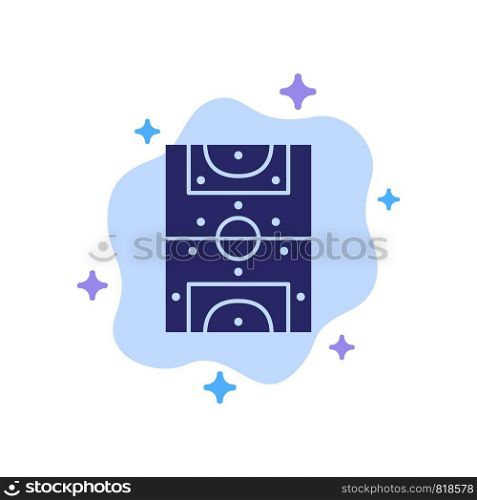 Entertainment, Game, Football, Field Blue Icon on Abstract Cloud Background
