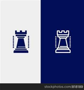 Entertainment, Games, King, Sports Line and Glyph Solid icon Blue banner