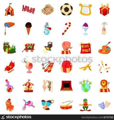 Entertainment icons set. Cartoon style of 36 entertainment vector icons for web isolated on white background. Entertainment icons set, cartoon style