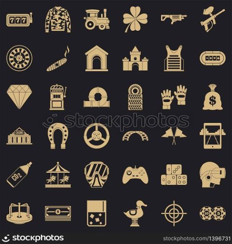 Entertainment icons set. Simple style of 36 entertainment vector icons for web for any design. Entertainment icons set, simple style