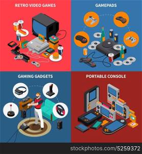 Entertainment Isometric Concept. Entertainment isometric concept with electronic devices virtual reality equipment and player vector illustration