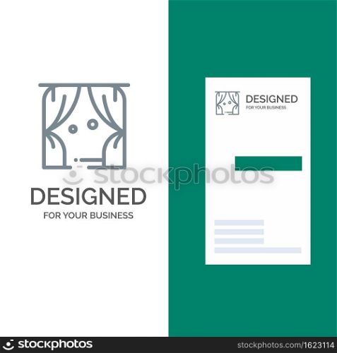 Entertainment, Leisure, Theatre, Usa Grey Logo Design and Business Card Template