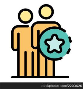 Entertainment teamwork icon. Outline entertainment teamwork vector icon color flat isolated. Entertainment teamwork icon color outline vector
