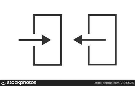 Entrance, exit icon. Door illustration symbol. Sign website object vector.