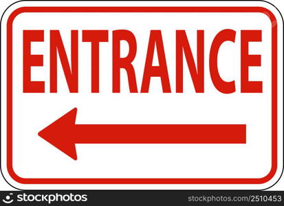 Entrance Left Arrow Sign On White Background