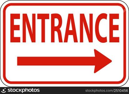 Entrance Right Arrow Sign On White Background