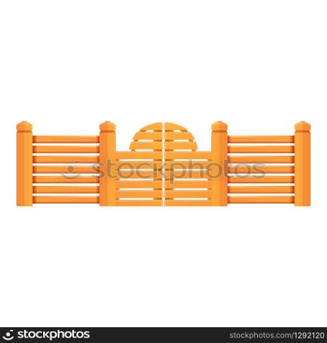 Entrance wood fence icon. Cartoon of entrance wood fence vector icon for web design isolated on white background. Entrance wood fence icon, cartoon style