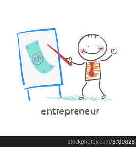 entrepreneur tells a presentation