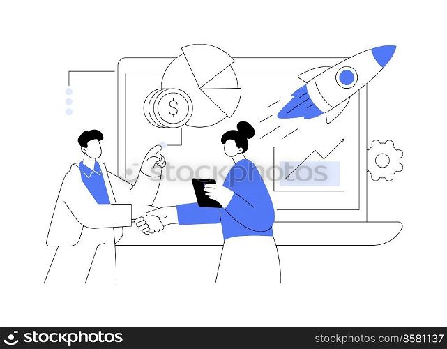 Entrepreneurship abstract concept vector illustration. Small business success story, key to success, business chance, launch and run startup, decision making, take responsibility abstract metaphor.. Entrepreneurship abstract concept vector illustration.