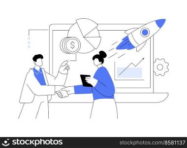 Entrepreneurship abstract concept vector illustration. Small business success story, key to success, business chance, launch and run startup, decision making, take responsibility abstract metaphor.. Entrepreneurship abstract concept vector illustration.