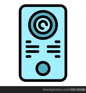 Entry video intercom icon outline vector. Electronic call. Door system color flat. Entry video intercom icon vector flat