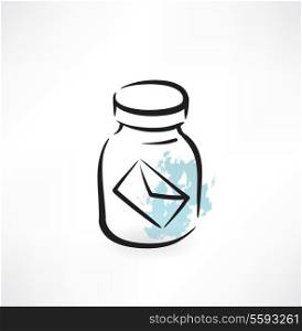 envelop in the glass jar grunge icon