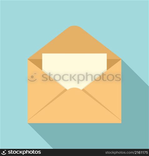 Envelope email icon flat vector. Open newsletter. Mail letter. Envelope email icon flat vector. Open newsletter