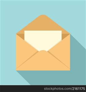 Envelope email icon flat vector. Open newsletter. Mail letter. Envelope email icon flat vector. Open newsletter