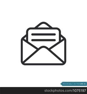 Envelope Email Icon Vector Template Flat Design