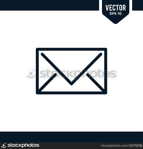 Envelope icon collection in outlined or line art style