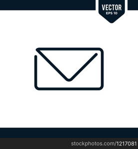 Envelope icon collection in outlined or line art style