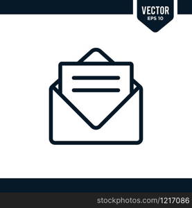 Envelope icon collection in outlined or line art style