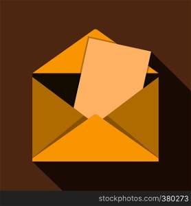Envelope icon. Flat illustration of envelope vector icon for web. Envelope icon, flat style
